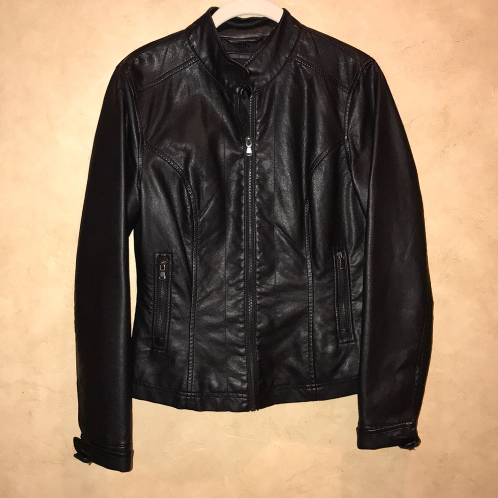 Black Rivet Leather Jacket Gem
